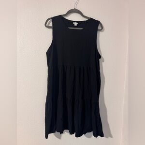 J Crew Black Sleeveless Ruffle Dress XL